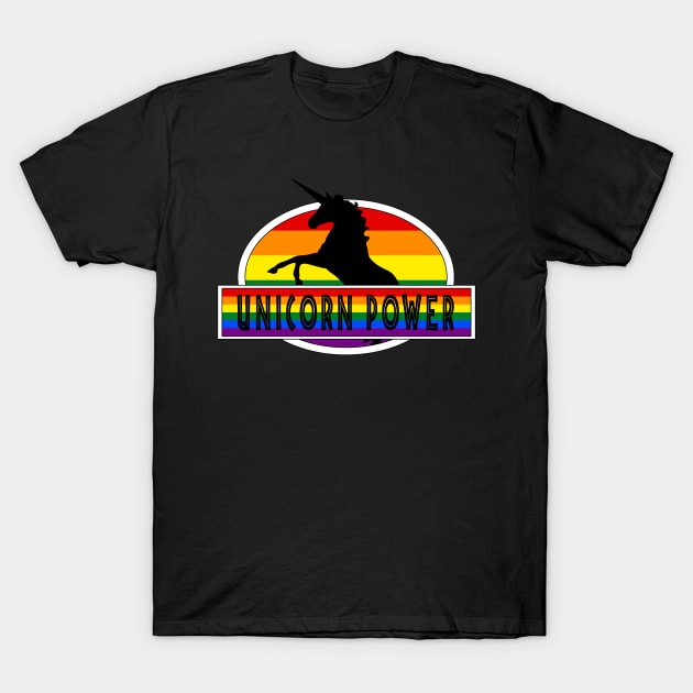 LGBT Gay Pride - Unicorn Power T-Shirt by gayprideandpassion